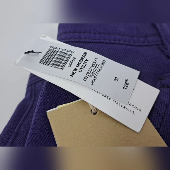 NWT Wilfred New Modern Utility Pants Mid Rise Straight Leg Deep Violet Size 00 - Picture 3 of 11